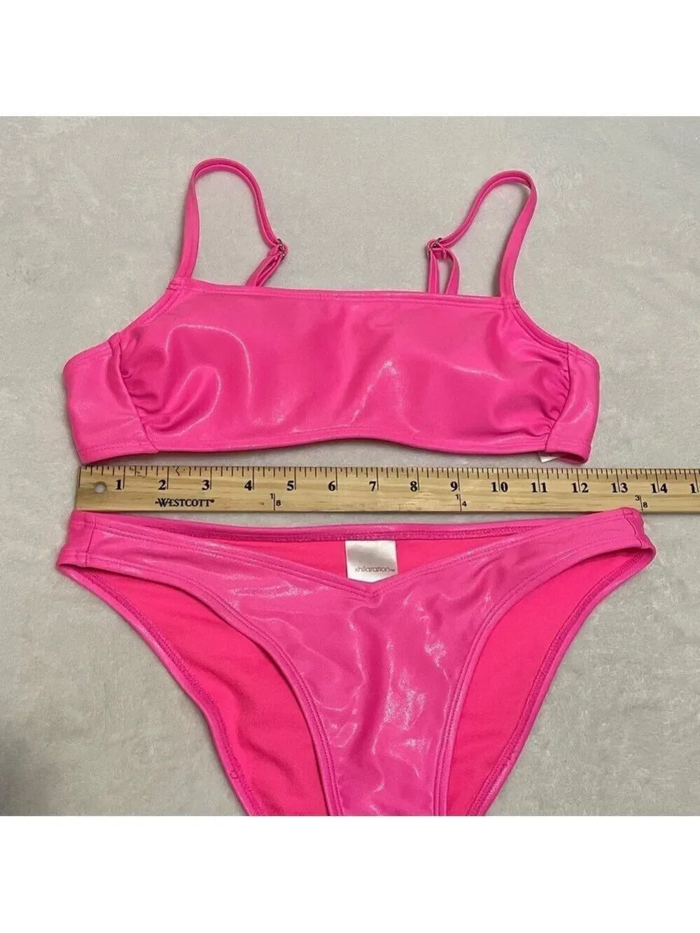 Xhilaration Glossy Pink Bikini Set Sz Small